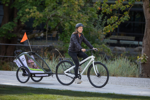 Hamax - Bike trailer for kids  BREEZE ONE + Jogger wheel - White/green
