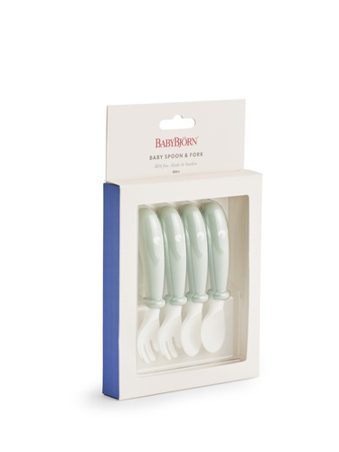BABYBJÖRN - Baby Spoons and forks Powder Green
