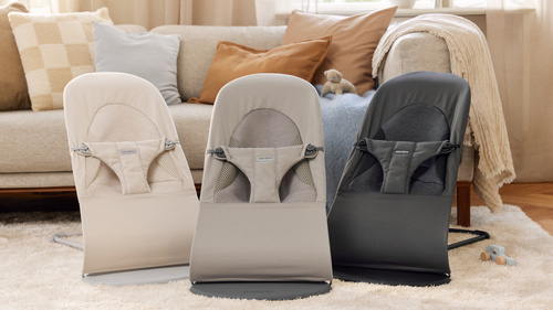 BABYBJÖRN - Bouncer BLISS Woven/Jersey Tri Fabric, Sand Grey