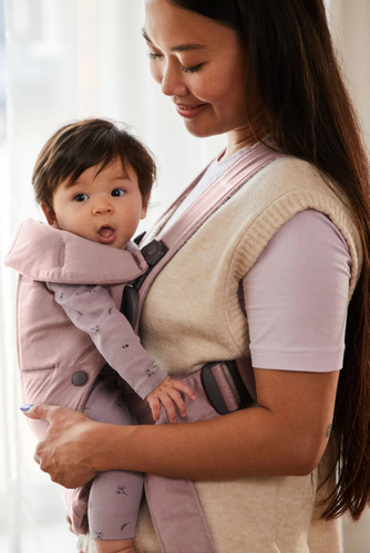 BABYBJÖRN - Baby Carrier MINI Woven, Dusty Pink