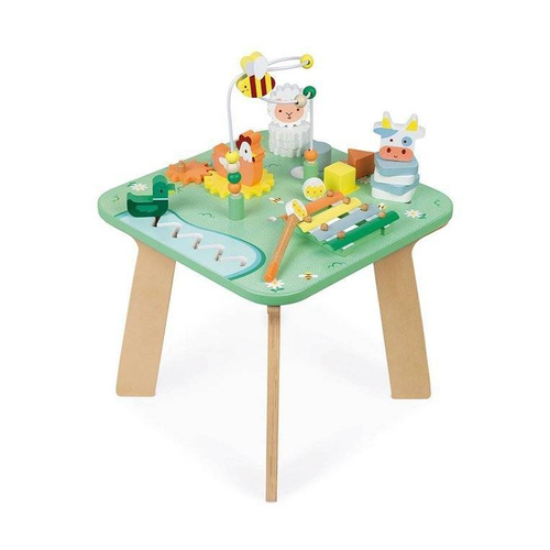 Janod - Multifunctional wooden educational table Meadow 12 m +