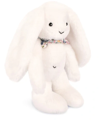 DOUDOU – Lapin Fleurette plush rabbit by Doudou et Compagnie, 35 cm, white