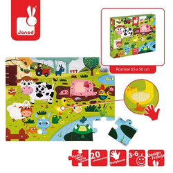Janod - Sensory puzzle 20 pieces Farm