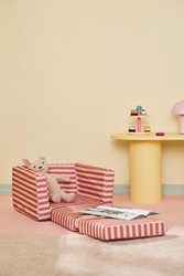 KID'S CONCEPT - striped foldable armchair, clay pink