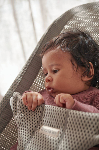 BABYBJÖRN - BLISS MESH bouncer, grey beige + Soft Friends toy