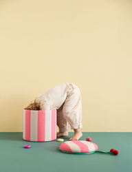 Kid's Concept - pouffe cylinder with storage, pink