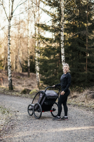 Hamax - Bike trailer for kids COCOON ONE + Jogger wheel- Grey/black