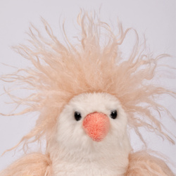 DOUDOU – Poulette Frisottis plush chicken, Histoire d'Ours, 20 cm, kręcone piórka