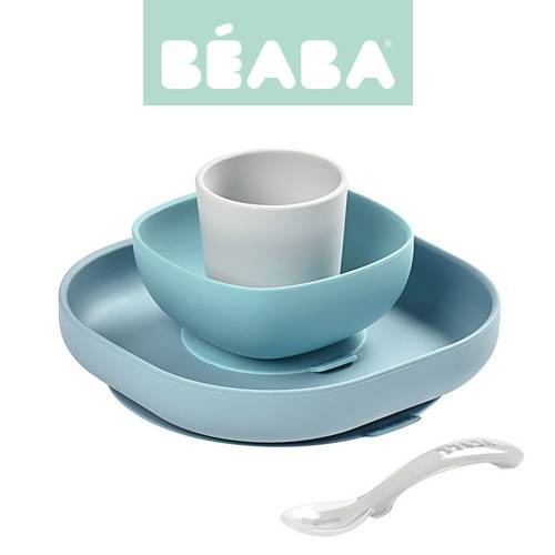 Beaba - A set of silicone dishes with a Jungle suction cup