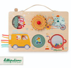 LILLIPUTIENS Wooden manipulation board with Farma suitcase 12 m+