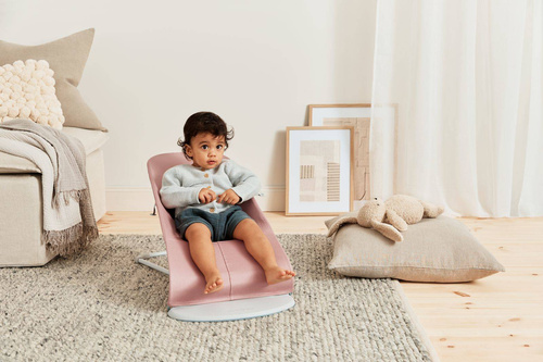 BABYBJÖRN - Bouncer BLISS - Dusty Pink, Petal Quilt + Toy Googly Eyes Pastels