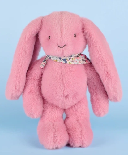 DOUDOU – Lapin Fleurette plush rabbit by Doudou et Compagnie, 35 cm, grenadine pink