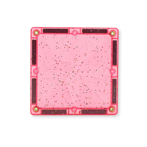 Cleverclixx - Glitter Tiles Pack Transparent / Pink - 16 pieces