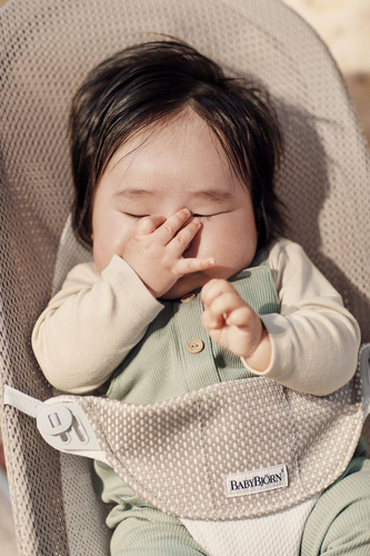 BABYBJORN - Bouncer Balance Soft Light grey frame, Mesh, Grey beige/White