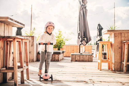 SCOOTANDRIDE - Highwaykick 3 LED - Folding scooter with light-up wheels 3+ Rose