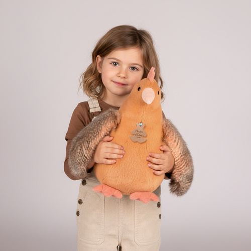 DOUDOU - przytulanka kurka Madame Poule XXL, Histoire d'Ours, 50 cm, orange