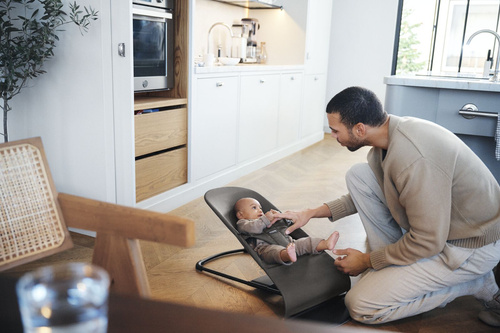 BABYBJÖRN - Bouncer Balance Soft Woven/Jersey Tri Fabric, Dark Grey