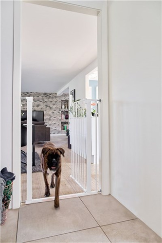DogSpace - Bonnie Extra Tall Pressure Fitted Dog Gate, White (73.5-79.6cm)