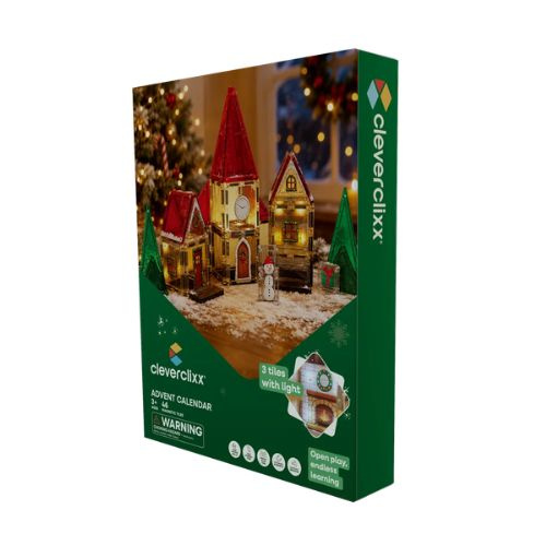 CLEVERCLIXX – Christmas Village Advent Calendar magnetic tiles - 46 el.