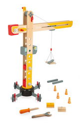 Janod - Large wooden folding crane with tools 3+