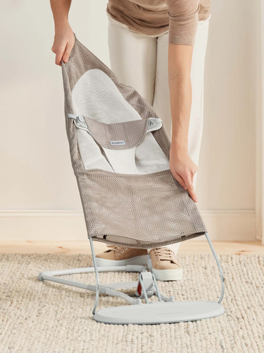BABYBJORN - Fabric Seat for Baby Bouncer Balance Soft, Grey Beige/White, Mesh