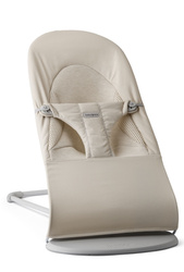 BABYBJÖRN - Bouncer BLISS Woven/Jersey Tri Fabric, Light Beige + Toy Googly Eyes
