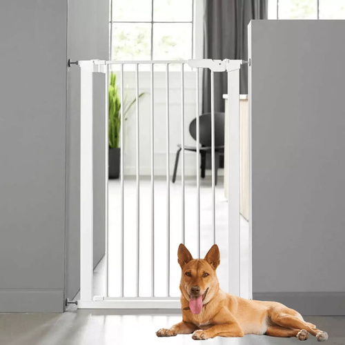 DogSpace - Bonnie Extra Tall Pressure Fitted Dog Gate, White (73.5-79.6cm)