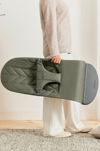 BABYBJÖRN - Bliss Woven, Petal quilt, Dark Green Dark grey frame