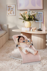 BABYBJORN - Bouncer Balance Soft Light grey frame, Mesh, Pearly pink/White