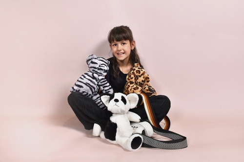DOUDOU – plush dog shoulder bag, Doudou et Compagnie, black and white