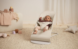 BABYBJÖRN - Bouncer Balance Soft Woven/Jersey Tri Fabric, Light Beige + Toy Googly Eyes