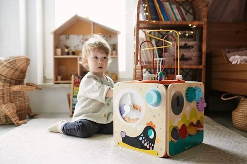 Janod - Multifunctional educational cube with a large loop