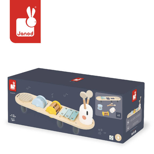 Janod - Wooden musical mini table Earthworm Sweet Cocoon 12 m +