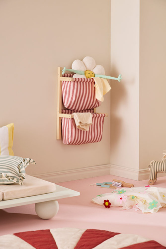 KID'S CONCEPT - wall storage textile stripe, clay pink