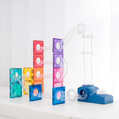 CONNETIX – Magnetic Tiles Ball Run Launcher Pack - 47 pieces