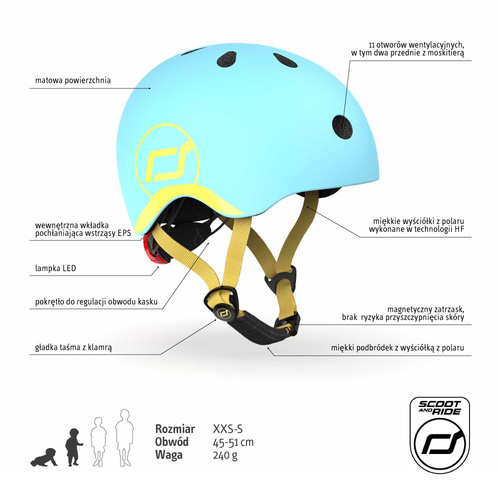 SCOOTANDRIDE - XXS-S helmet for children 1-5 years Kiwi