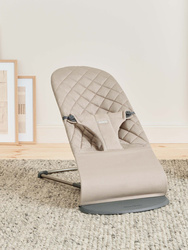 BABYBJÖRN - Bouncer Bliss WOVEN, Sand Grey with Googly Eyes