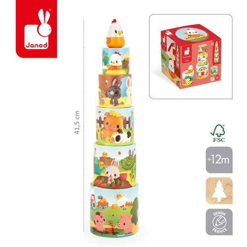 Janod -  Piramida wieża Farma Kurka 6 elementów 12 m+