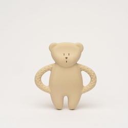 MOONIE - natural rubber bear teether, sand