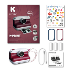 Kidywolf - K-PRINT - camera, thermal printer, red