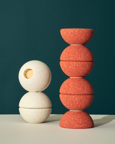 MODU - 3x Foam Ball, burnt orange / dusty green