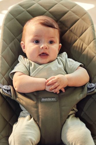 BABYBJÖRN - BLISS Woven Classic quilt Dark Green, Dark grey frame