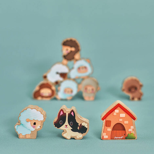 Janod - Threading machine with wooden sheep Farma 2+