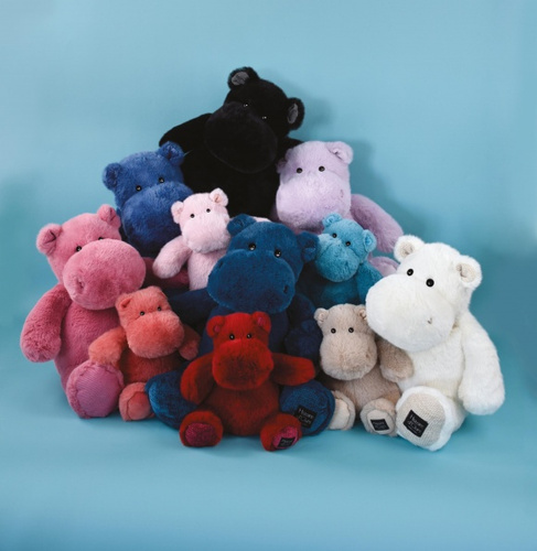 DOUDOU – Histoire d'Ours plush hippo HIP'POP, 40 cm, navy blue