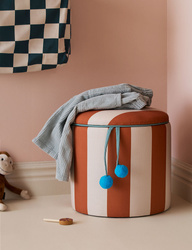 Kid's Concept - Pouffe cylinder with storage, brown