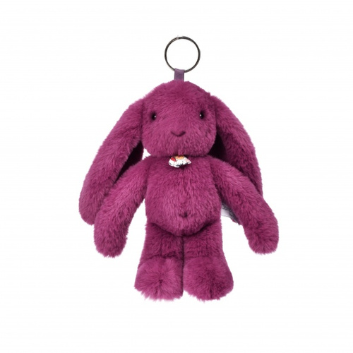 DOUDOU – Lapin Fleurette handbag charm, Doudou et Compagnie, plum