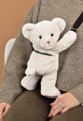 DOUDOU – plush teddy bear shoulder bag, Doudou et Compagnie, ivory