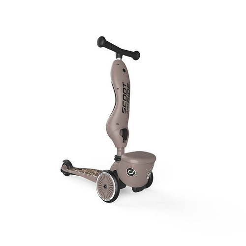 SCOOTANDRIDE - Highwaykick 1 Lifestyle 2in1 Ride-on and scooter with lockable storage 1-5 years Brown Lines