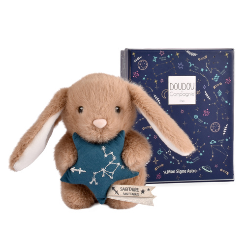 DOUDOU – DOUDOU ASTRO plush rabbit with zodiac sign, Doudou et Compagnie, 12 cm, Sagittarius