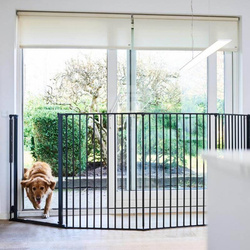 DogSpace - Rocky L Extra Tall Multi Expandable Pet Gate, Black (90-221cm)